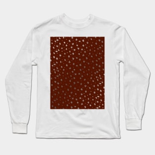 Snowflakes and dots - red and silver Long Sleeve T-Shirt